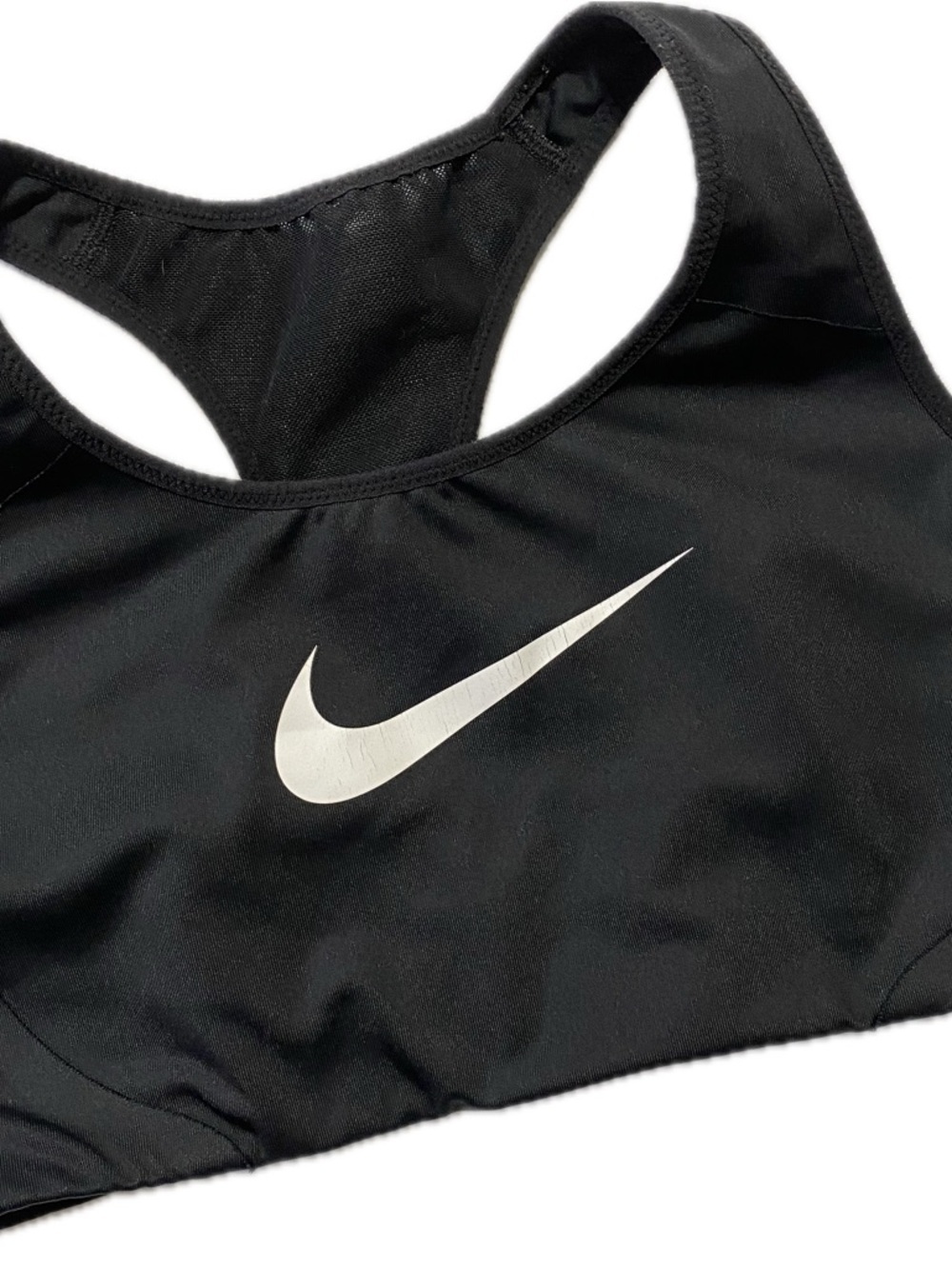 Nike Black Racerback Sports Bra with White Swoosh